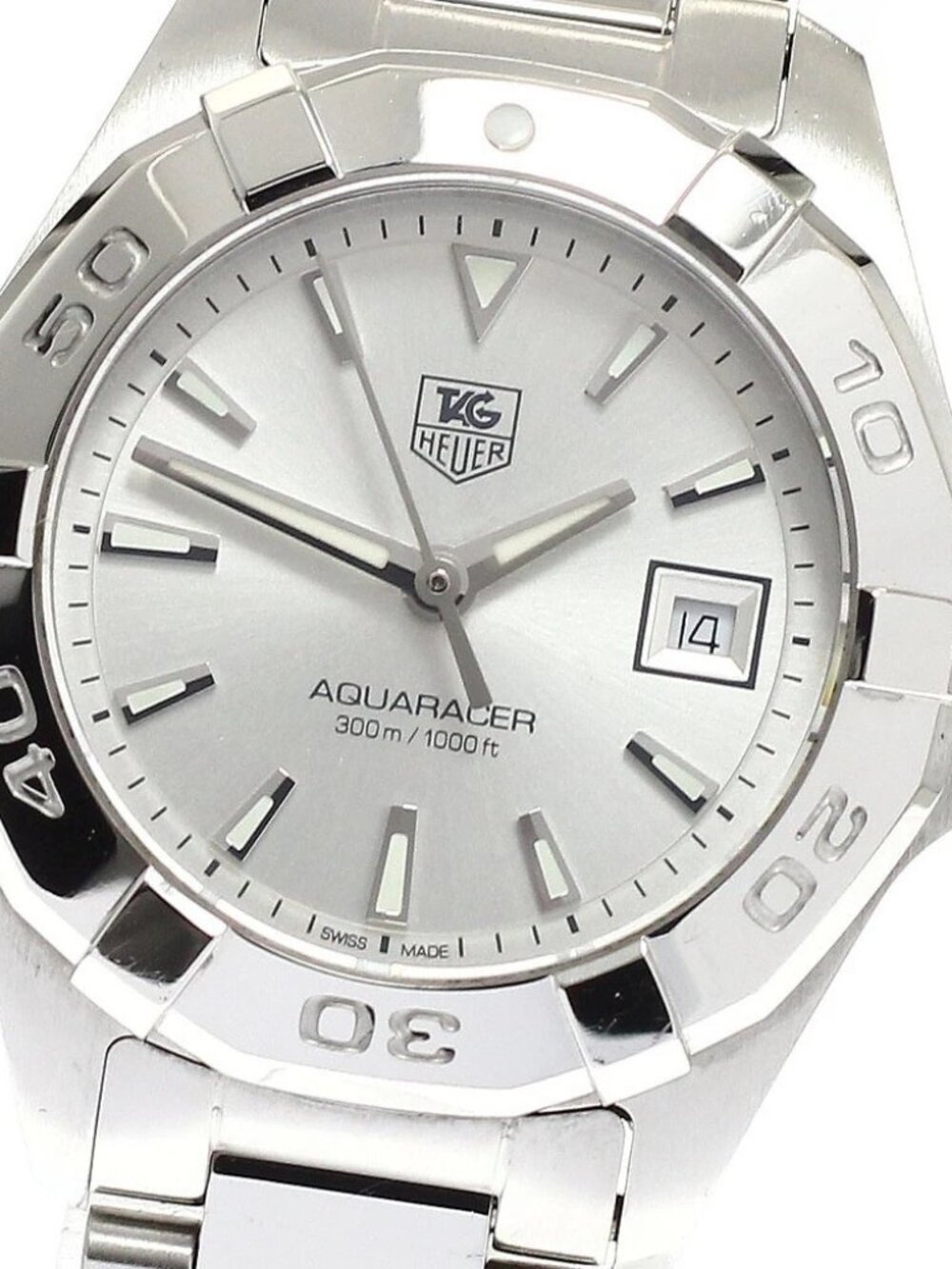TAG HEUER Aqua racer WAY1411.BA0920 Date Silver Dial Quartz Ladies Watch_940253